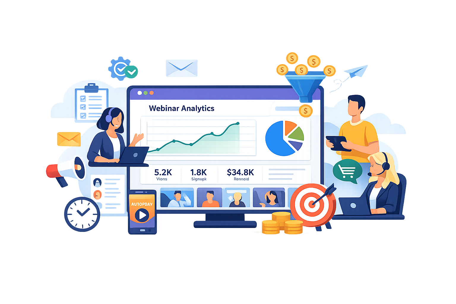 HatMan AI team collaboration illustration for webinar growth