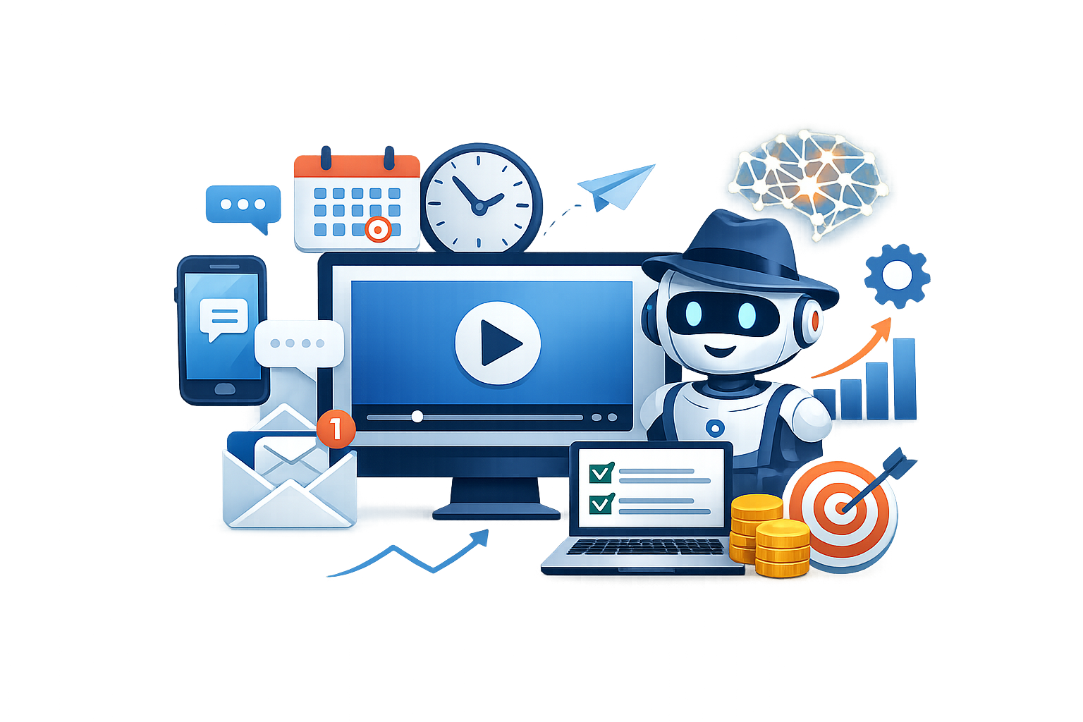 HatMan AI guided webinar strategy illustration